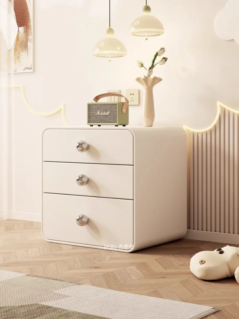 

Кремовый деревянный современный минималистичный прикроватный столик, Настольная тумба для хранения, тумбочки, мебель HYNS