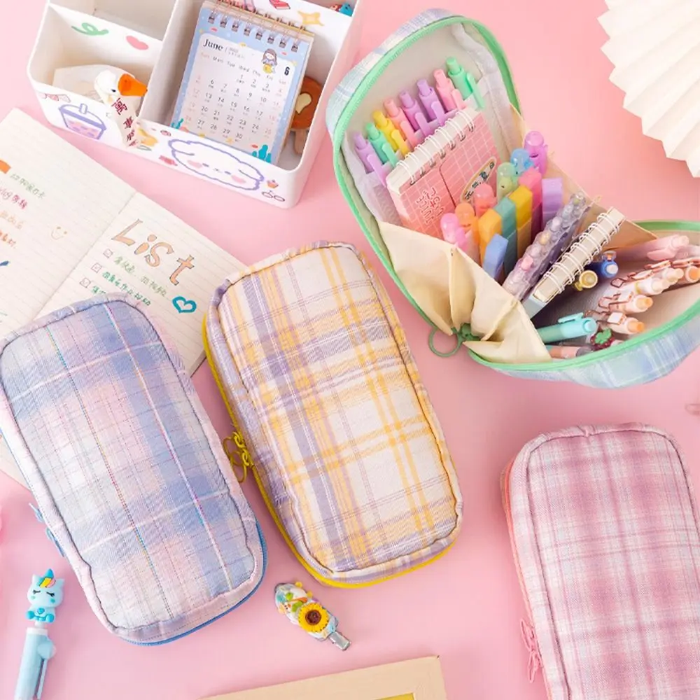 

Косметичка JK канцелярская сумка, корейский Настольный органайзер, держатель для карандашей JK, сумка для карандашей большой емкости, многоуровневый, для студентов