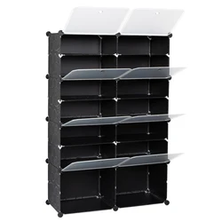 Étagère de rangement à 7 niveaux, organisateur de chaussures, 28 paires, 14 grilles, support extensible pour talons, bottes, pantoufles, Bl