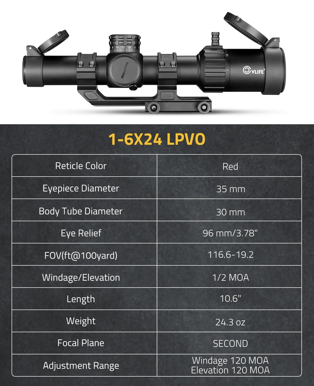 CVLIFE EagleTalon LPVO Rifle Scope .223/5.56 .308/7.62 30mm Cantilever Mount Illuminated BDC&mdash;I Reticle Hunting