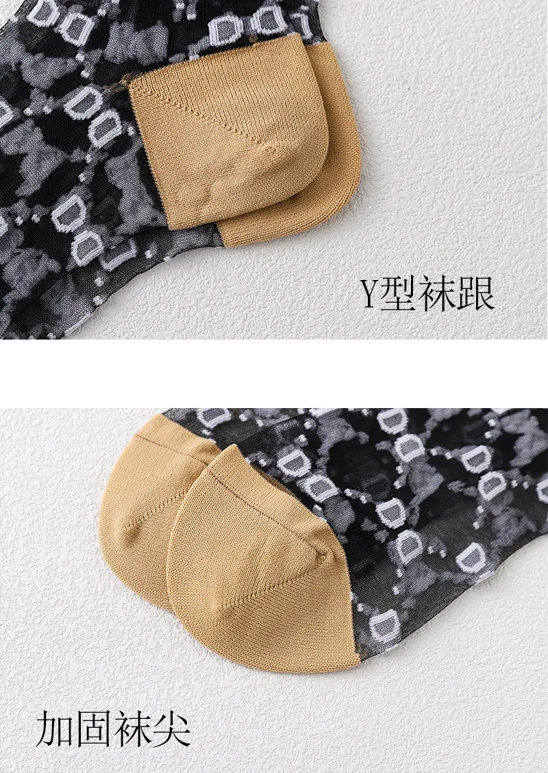Frauen Socken Einfarbig Socken Ultra Dünne Spitze Lustige Mesh Socke Großhandel Frühling Sommer Atmungsaktive Kristall Socken Mädchen Geschenk Sox – Detail 12