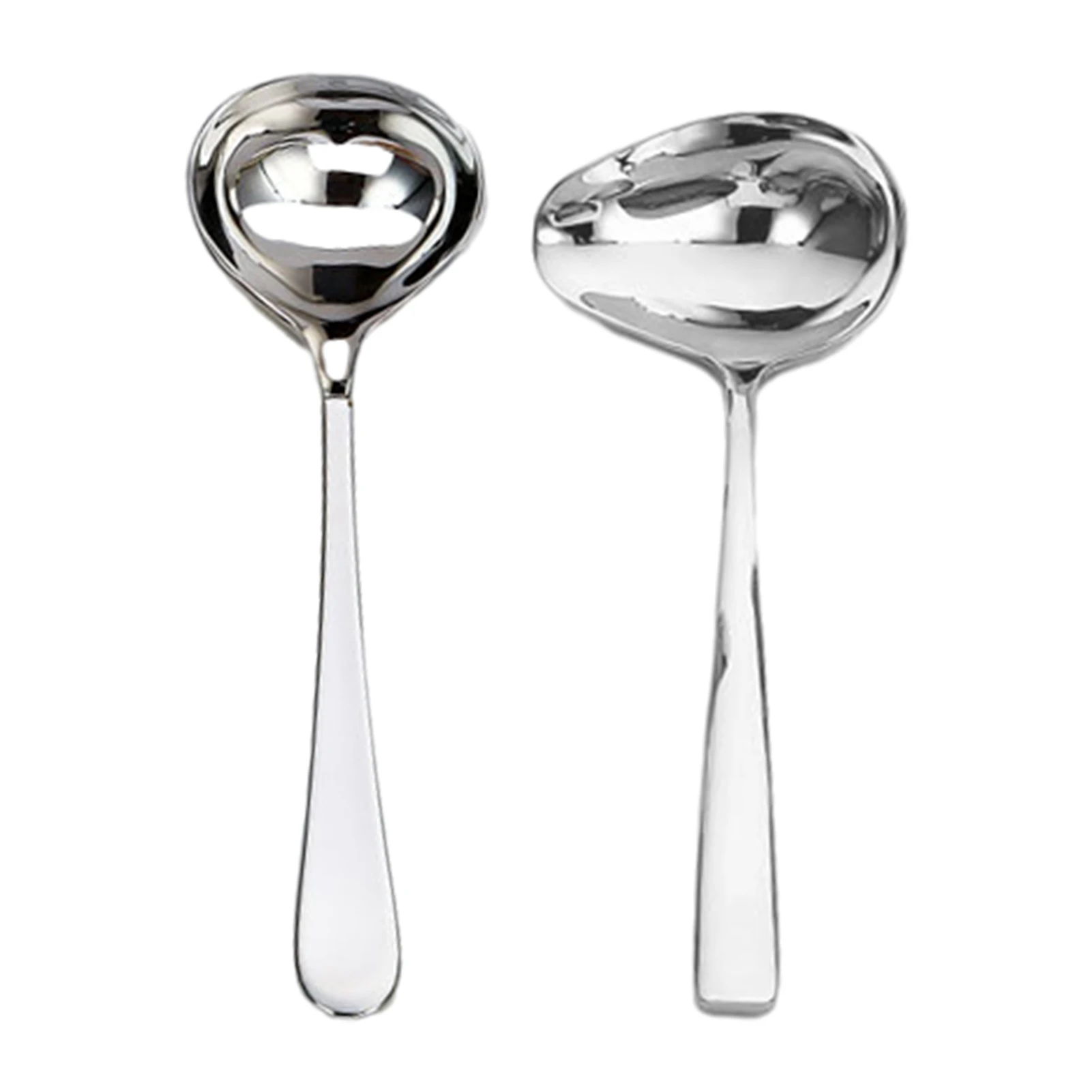 

2pcs With Spout Restaurant Dinnerware Heat Resistant Sauce Spoon Gravy Stainless Steel Polished Cooking Washable Bar Kitchen