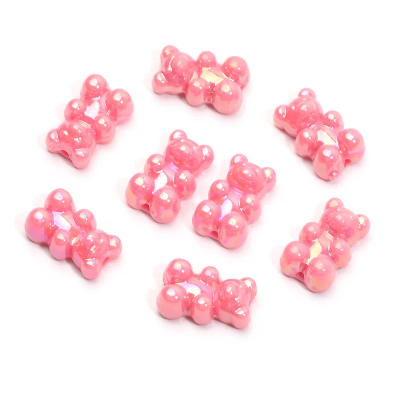 20 Stück 11x18mm glänzende süße Bärenperlen Macaron AB Acryl Spacer Perlen für Schmuckherstellung DIY Armband Halskette Schlüsselanhänger Charm – Detail 11