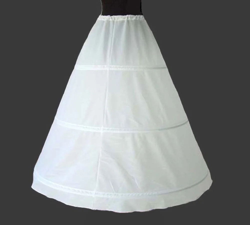 3 Hoop Party Prom Wedding Bridal Crinoline Petticoat Dress Slip Skirt Underskirt