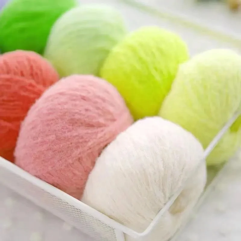 Cotton Candy Yarn Ball Hand Woven DIY Material Bag Hook Doll Crochet Hook Woven Velvet Yarn Medium Thick 2