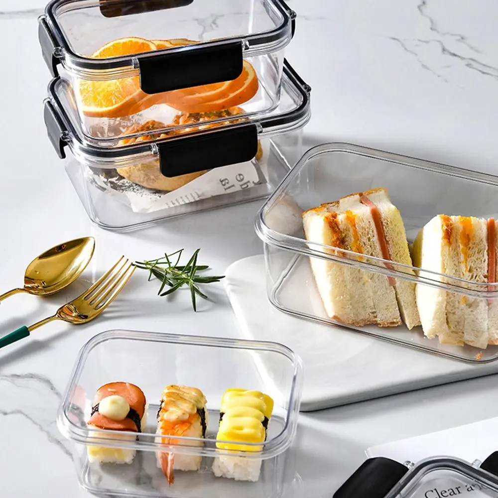 1Pcs S/M/L Refrigerator Frozen Crisper Kitchen Sorting Storage Box Plastic Rectangular Refrigerator Box with Lid Organizer