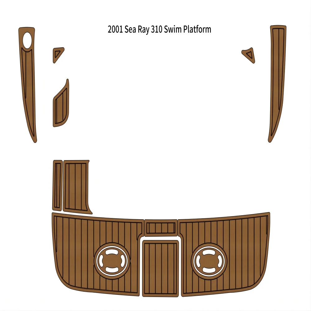 

2001 Sea Ray 310 Swim Platform Pad Boat EVA Foam Faux Teak Deck Floor Mat SeaDek MarineMat Gatorstep Style Self Adhesive