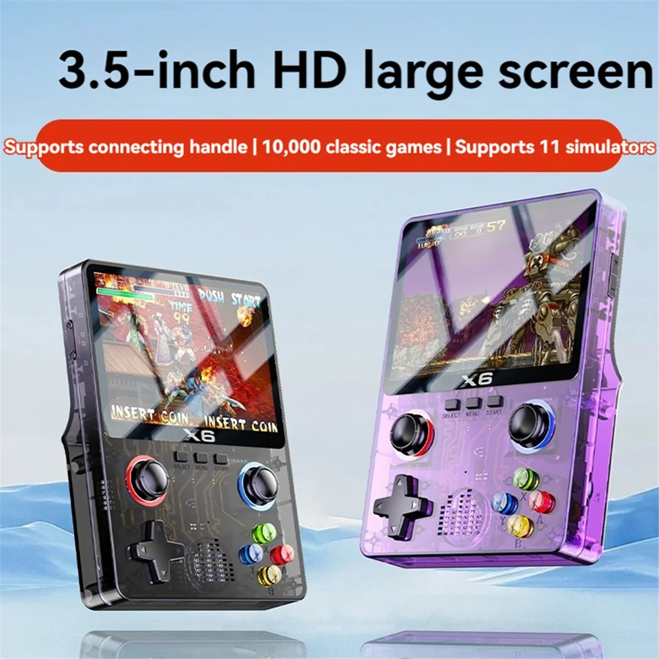 X6 Portable Game Console with 32G Card, Retro Gaming Console Handheld, 3.5 Inch Mini Video Game Emulator - 11 Supported Emulators, 10000 Games Preloaded (BLACK