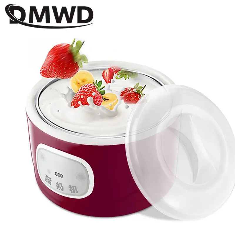 Automatic Electric Yogurt maker DIY Natto Leben Rice Wine Multifunctional Fermenter Machine 1 Stainless steel liner 4 Glass cup