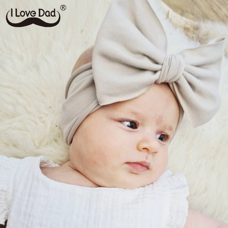 Soft Big Bowknot Baby Headband Spring Summer Elastic Newborn Girl Boy Hair Band Princess Solid Color Infant Toddler Headwear child safety seat