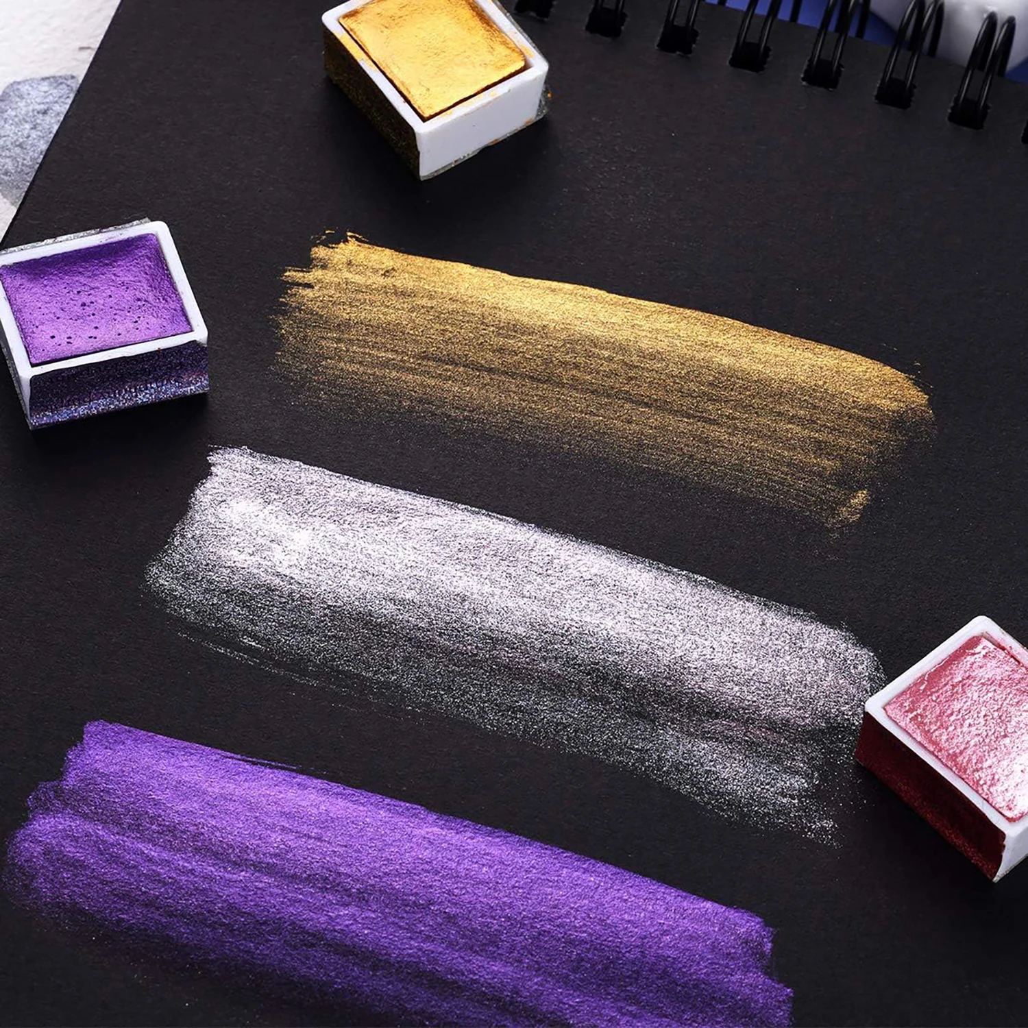 20 Colors Pearlescent Watercolor Set Metallic Watercolor Paint Set Sparkle Pearlescent Watercolor For Artists Students Hobbyists 4