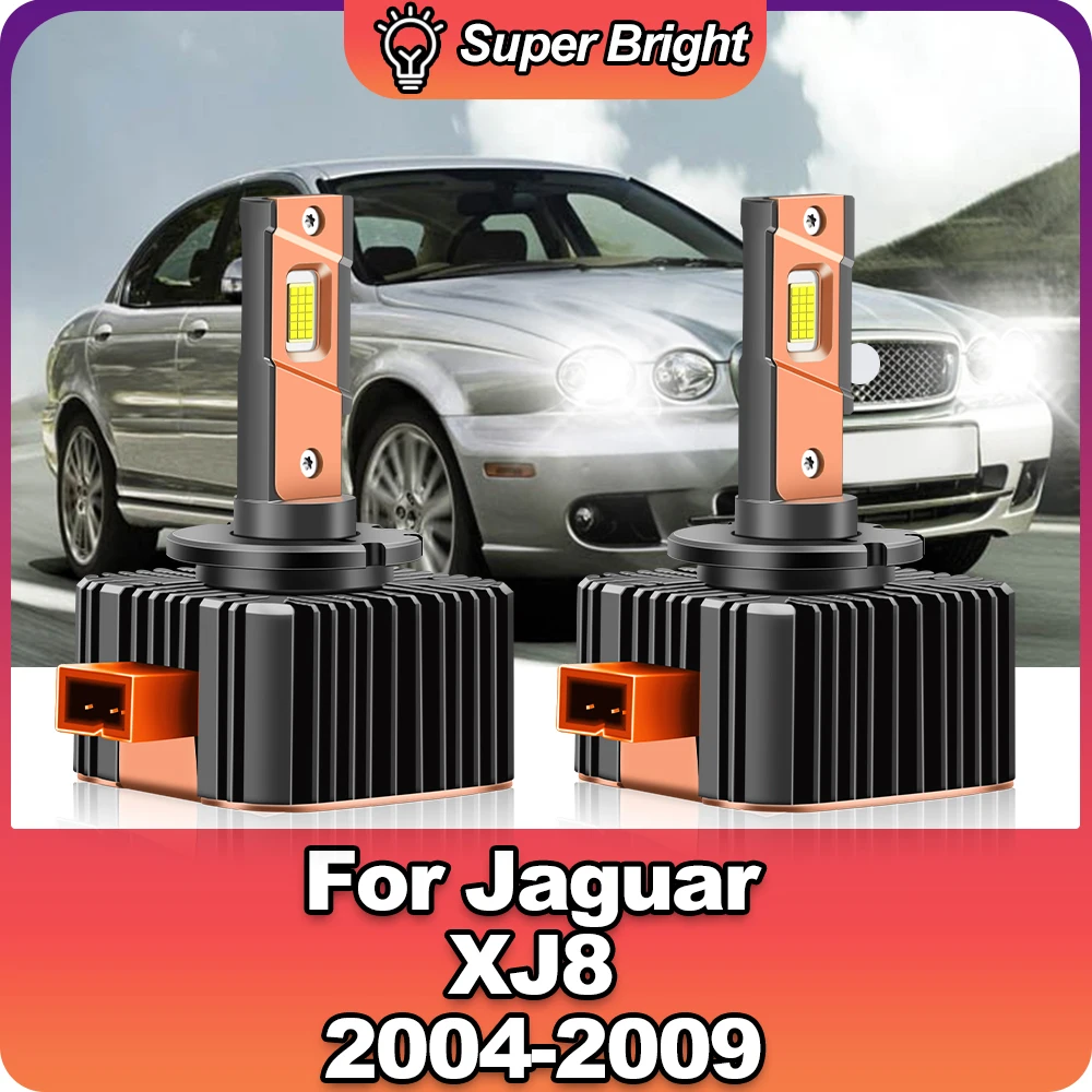 D1S LED Headlight 1:1 HID Copper Tube LED 30000LM 2PCS CSP Chips 6000K Plug&Play For Jaguar XJ8 2004 2005 2006 2007 2008 2009