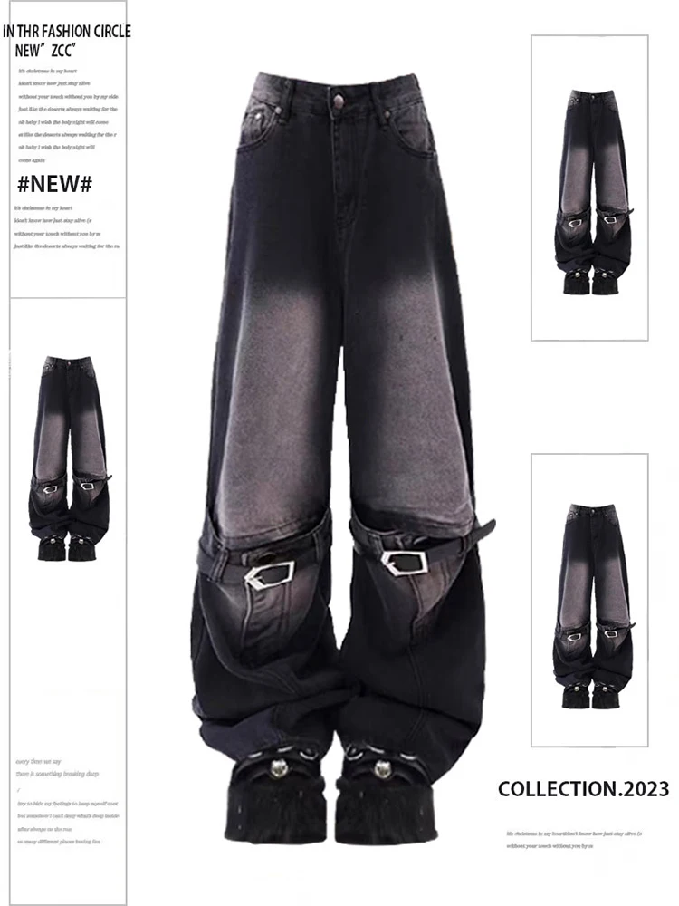 Женские винтажные Готические джинсы Y2k