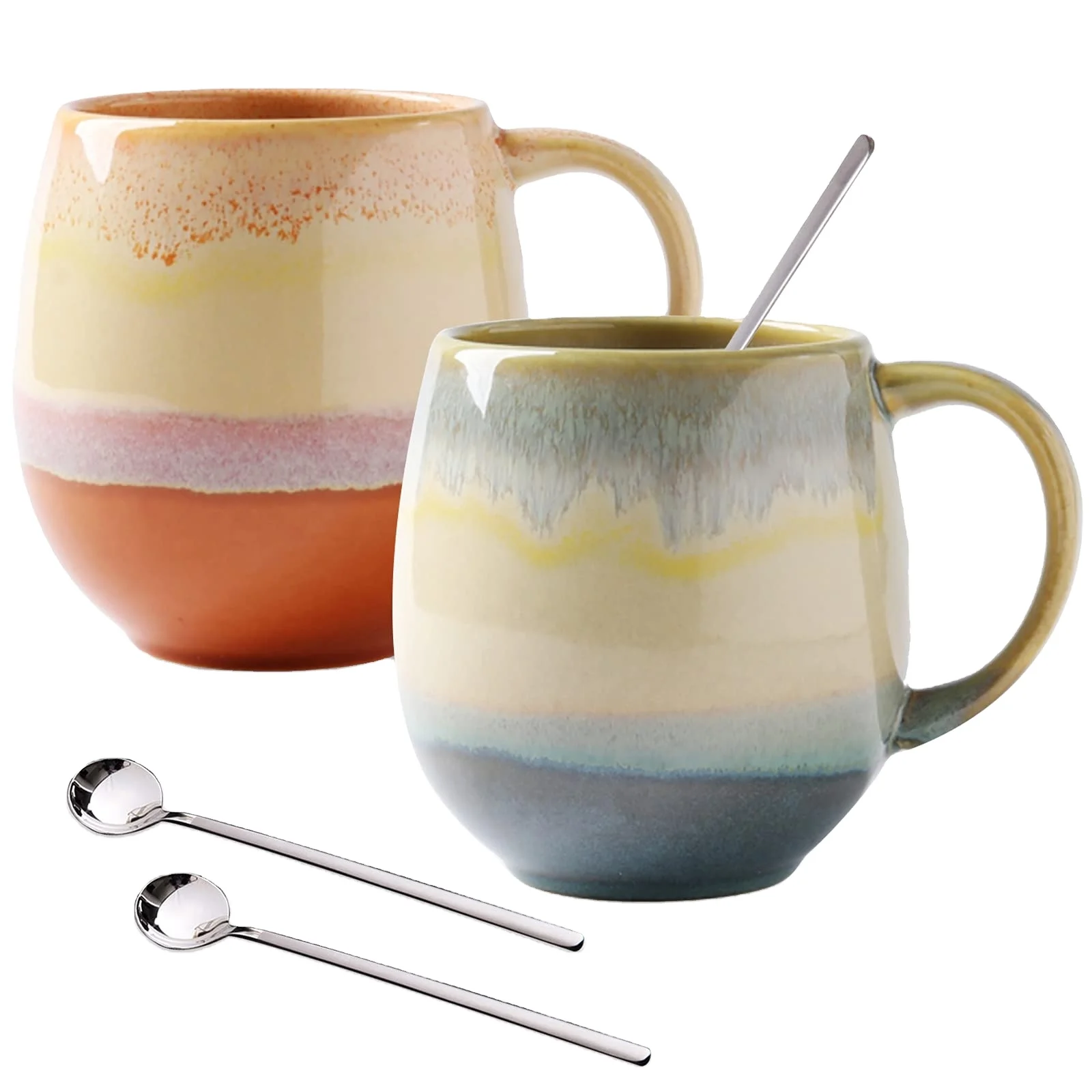 

Simple Gradient Color Mug Office Ceramic Coffee Milk Handle Mug Embossed Couple Drinking Oats Cup Water juice Teacup