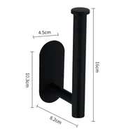 black Toilet Roll Paper Towel Toilet wall Holder Stainless Steel Organizers holder bathroom Self Adhesive Punch-Free Rack Tissue 3