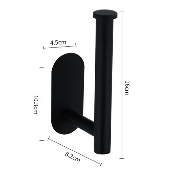 Noir rouleau de papier toilette serviette support mural de toilette organisateurs en acier inoxydable support salle de bain auto-adhésif sans poinçon support de tissu 3