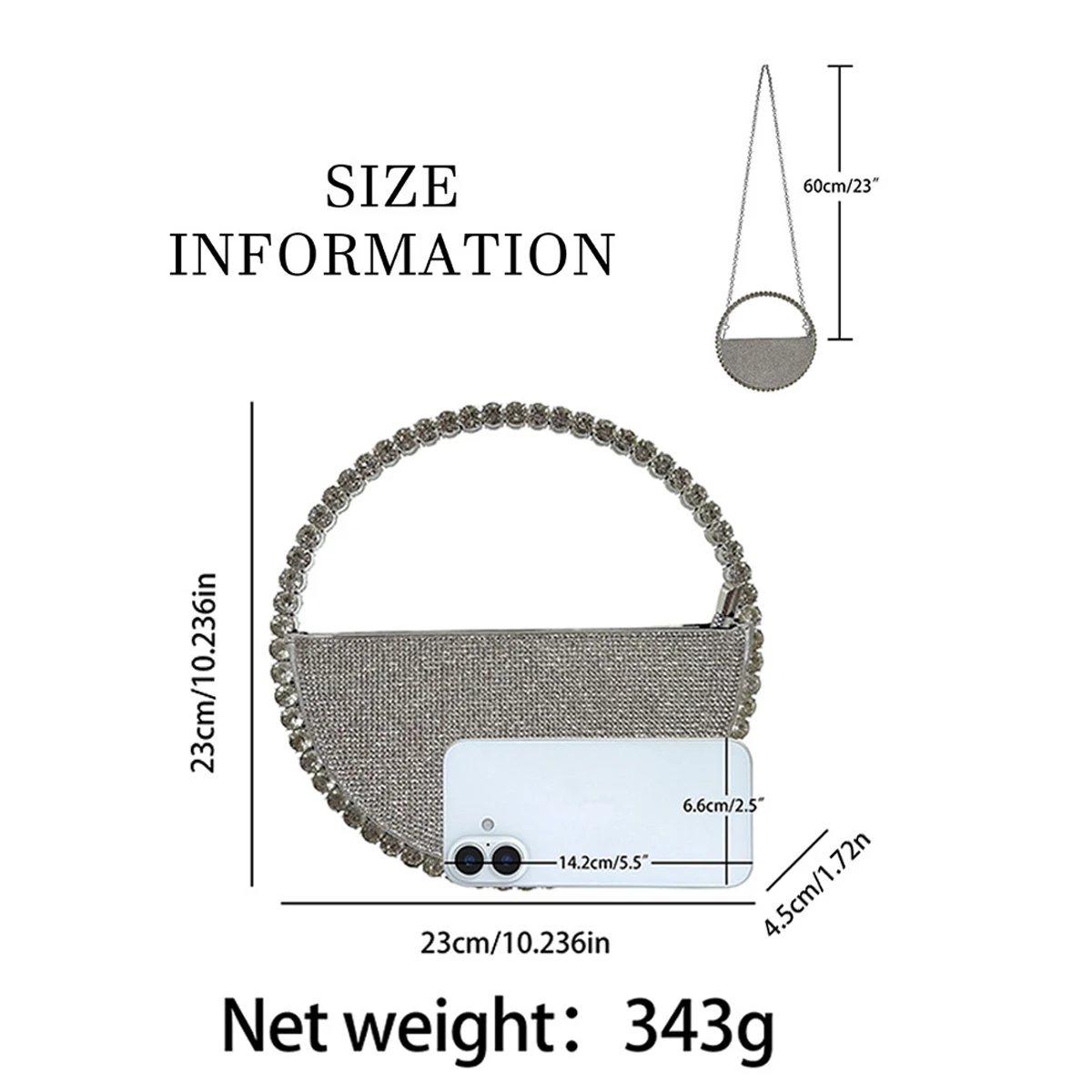حقيبة يد جديدة على شكل ماسة مستديرة، حقيبة مأدبة م...