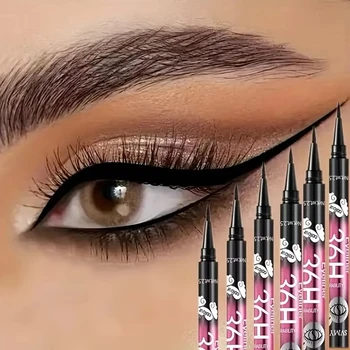 3/5 pezzi penna eyeliner liquido liscio matite eyeliner nere impermeabili a lunga durata non sbavate trucco occhi punk ad alta pigmentazione