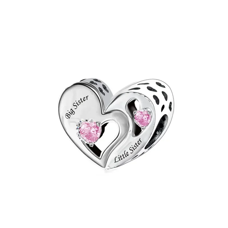 FC Jewelry Fit Original Pan Charms Bracelet 925 Silver Mother Daughter Brother Sister Puzzle Bead For Making Women Berloque DIY 2