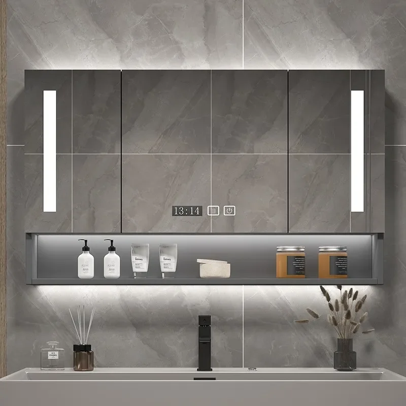 bathroom smart mirror cabinet separately wall-mounted defogging bathroom mirror rack storage cabinet size custom