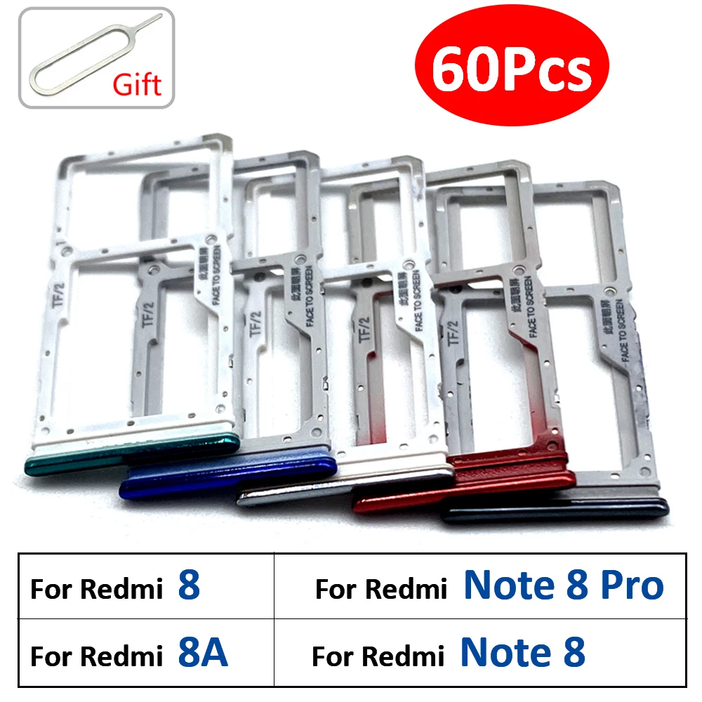 

60 шт./партия, лоток для SIM-карты Xiaomi Redmi 8 8A Note 8 Pro