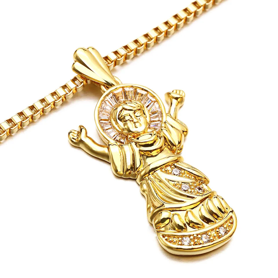 VANAXIN Buddha Buddhism Pendant Necklaces With Cubic Zirconia Jewelry Avalokitesvara Amitabha Buddha For Women Fashion