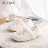 Women Snowflake Plush Slippers Closed Back Slippers Comfortable Slip On Loafer Slippers Fuzzy Home Slippers for Autumn Winter 3
