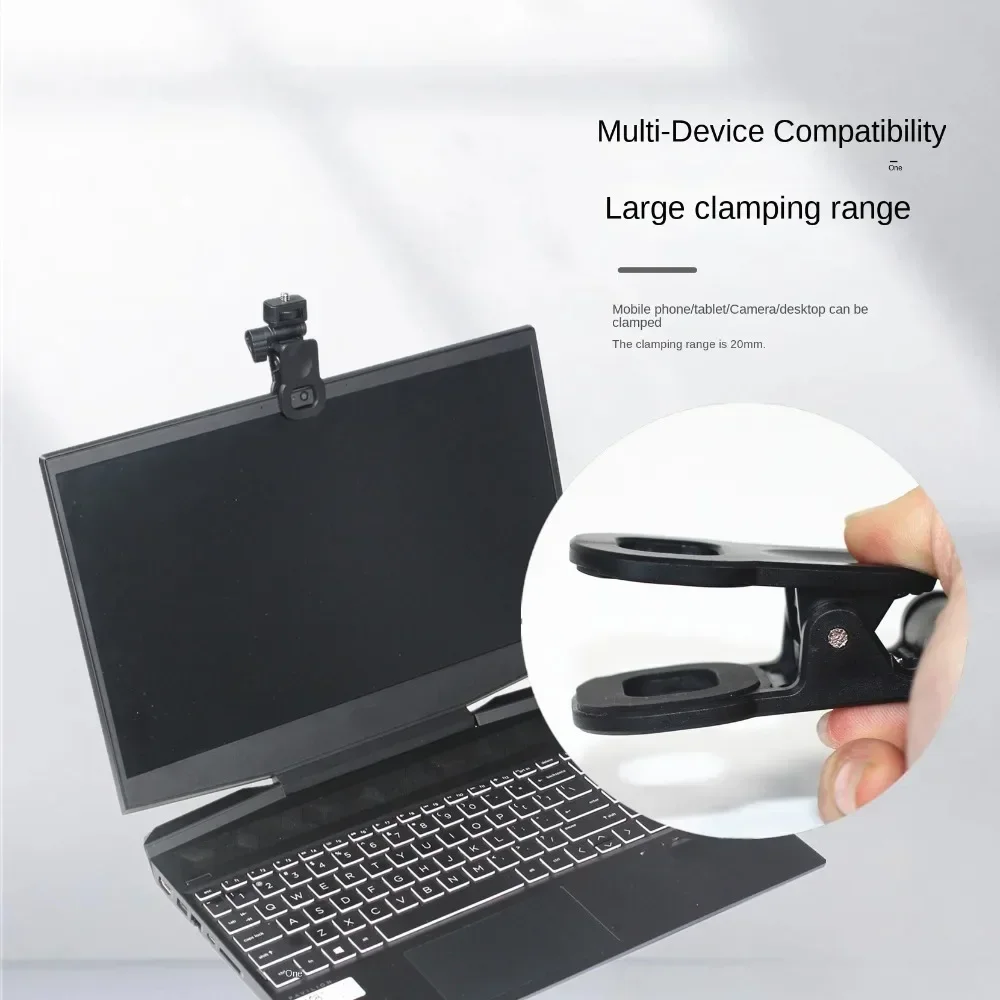 Camera Flash Holder Clip 1/4 Screw Mount Portable Multi-angle Folding Tablet Phone Stand Universal Photography Lamp Mount