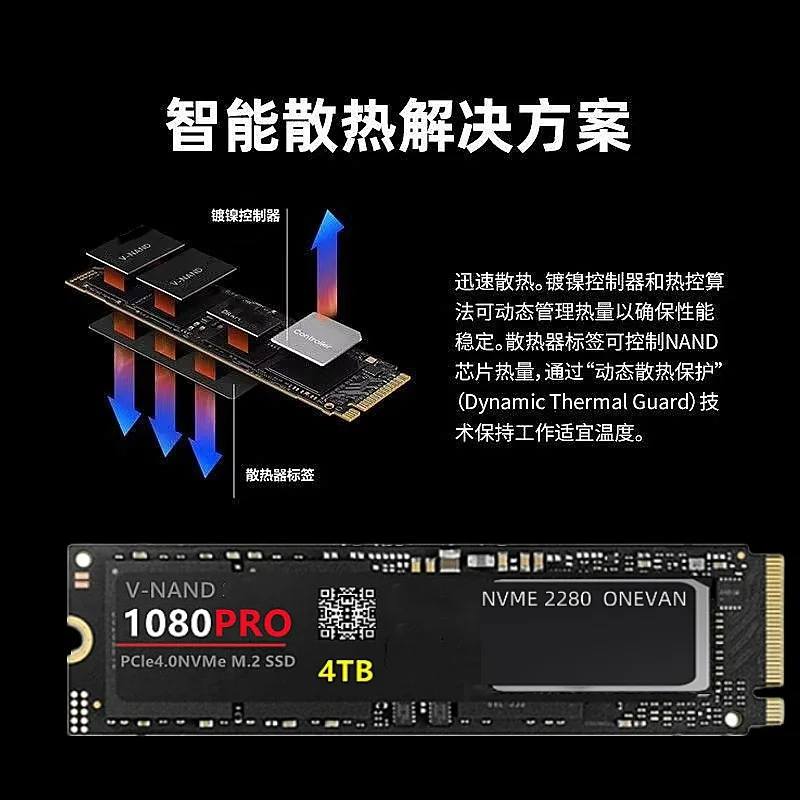 노트북 및 데스크탑용 M.2 1080 프로 2280 하드 드라이브 디스크, NVME 2.5 인치 SSD TLC, 5600 MB/s 내장 솔리드 스테이트 드라이브, 4TB, 2TB, 1TB