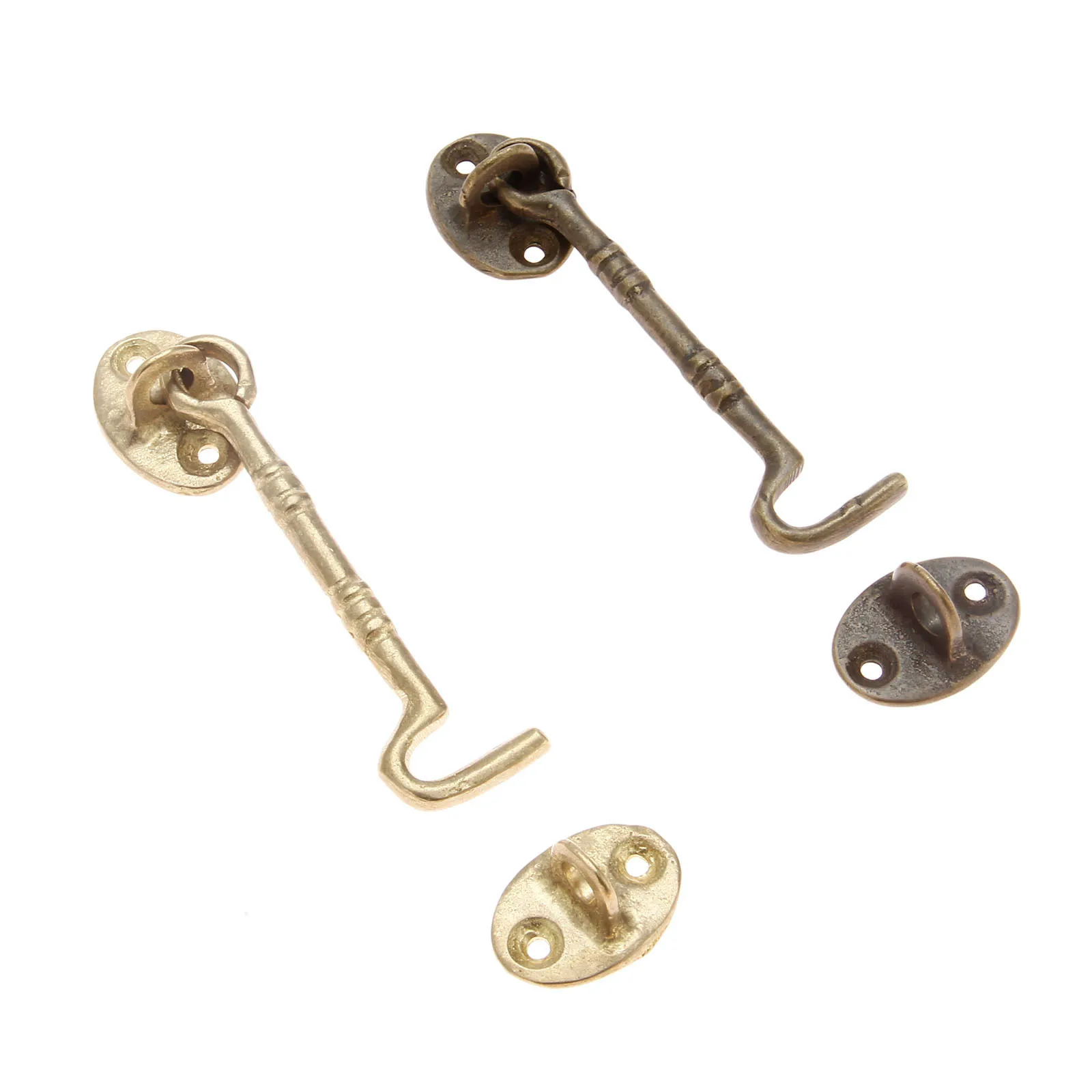 1pc Retro 110mm Wind Hook Buckle Hasp Copper Furniture Window Latches Cabinet Latches Bolt Hasp