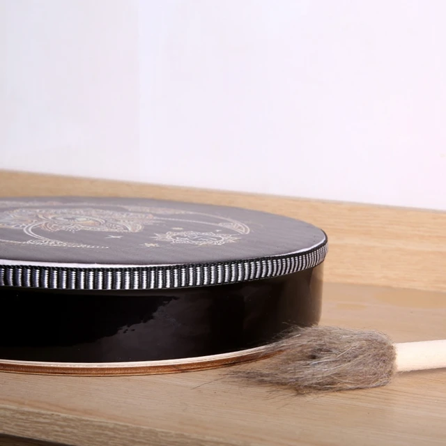 Tamburo Sciamanico Mano In Pelle PU - 25cm Con Battente | Per Musica Spirituale E Rituali