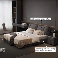 Lits hautes pour chambres à coucher, cadres de lit double japonais Queen rembourrés, lits avec rangement, meubles pour la maison, accessoires de maison 2