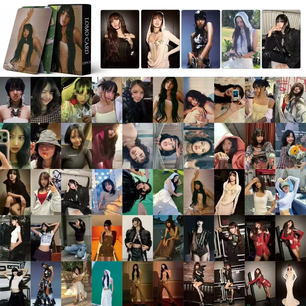 55Pcs/Box Kpop New Woman LISA SOLO Lomo Card New Ablum HD Photo Print Pictures Photocard For Fans Collection Postcards Gifts