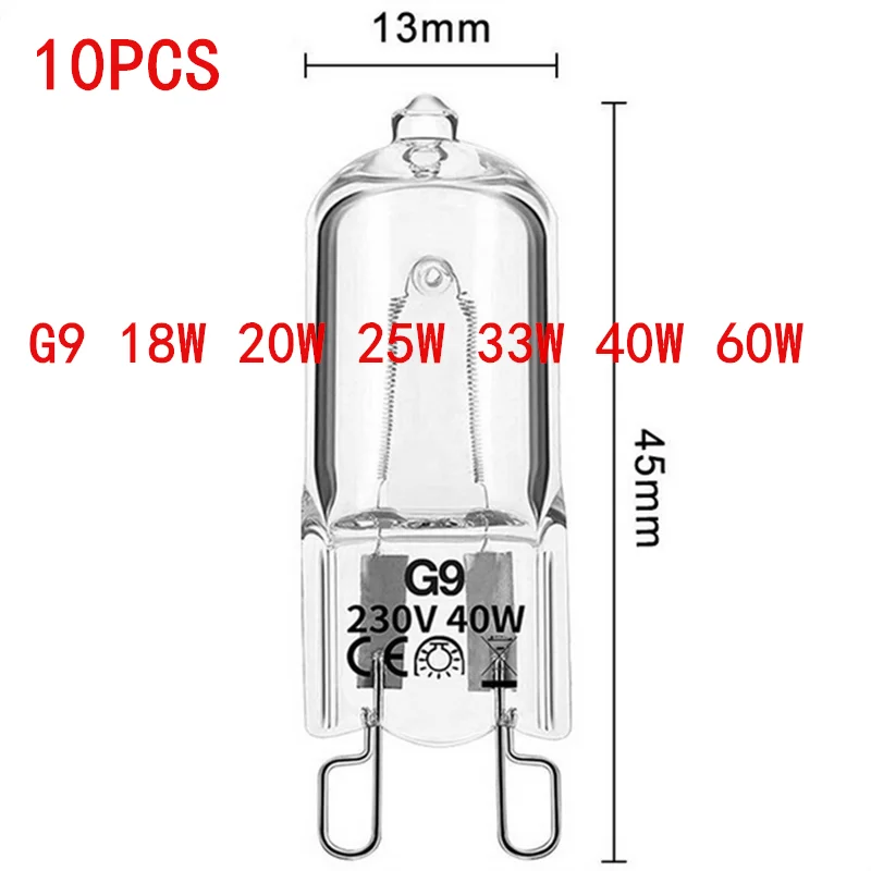 1/5/10PCS G9 18W 20W 25W 40W 60W 230V Eco Halogen LED Lamp Bulbs Capsule Inserted Beads Crystal Halogen Bulb