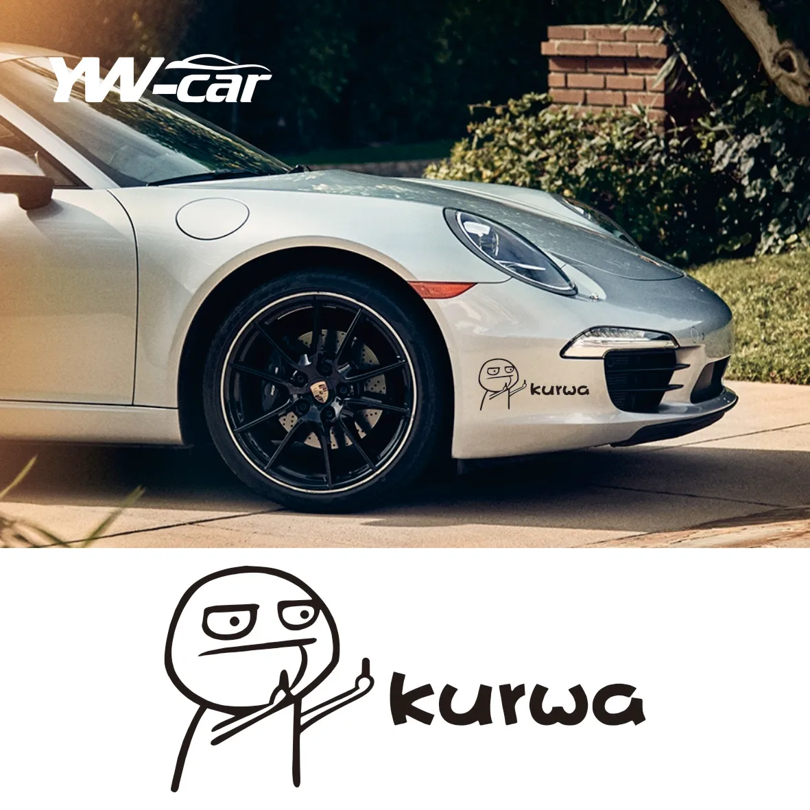 

Creative Polish Kurwa Creative Car Sticker Laptop Decals Waterproof Sunscreen PVC 25cm X 11cm