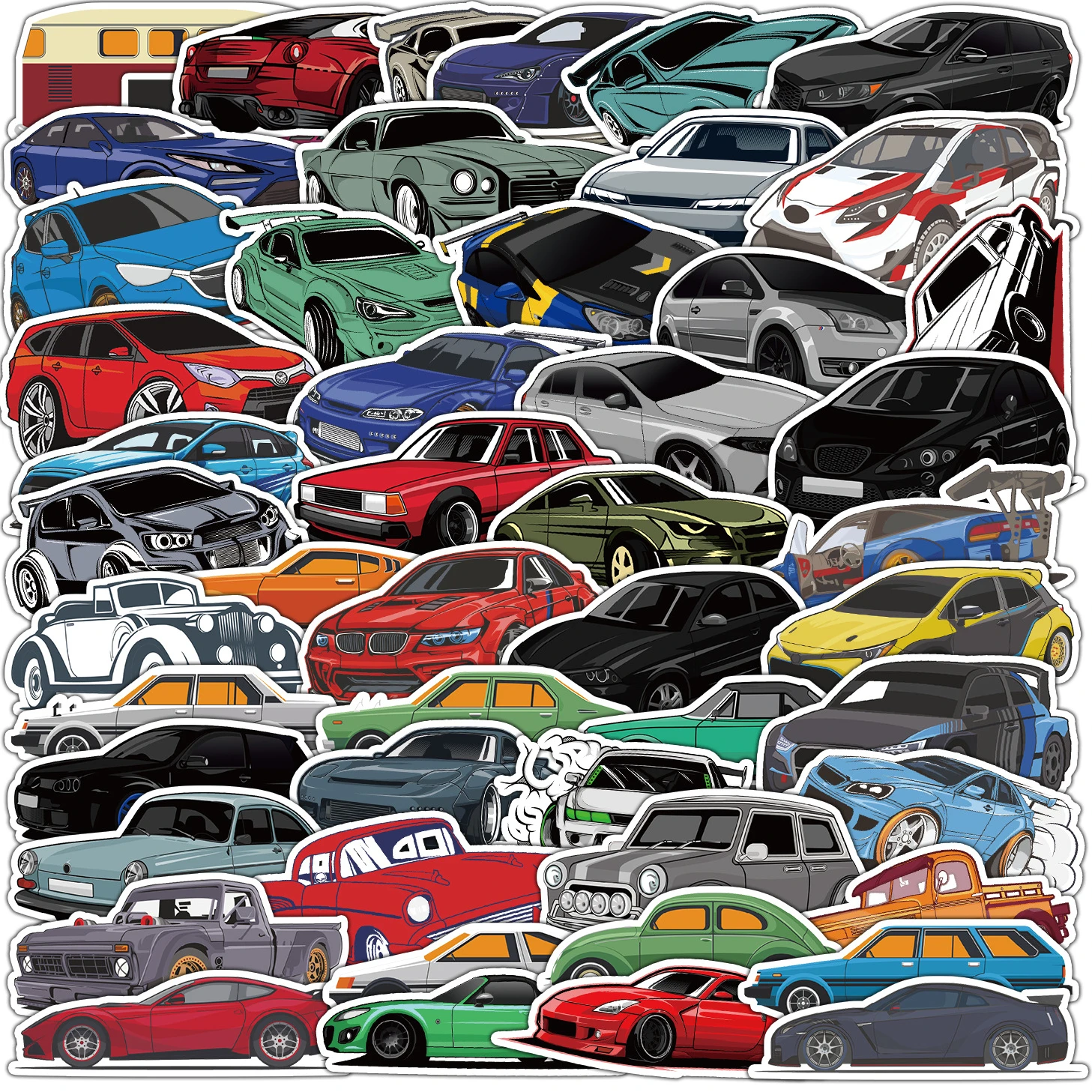 

10/50Pcs Anime Hybrid Car Series Hip Hop Style Graffiti Sticker PVC Waterproof Desktop Refrigerator Wall Sticker