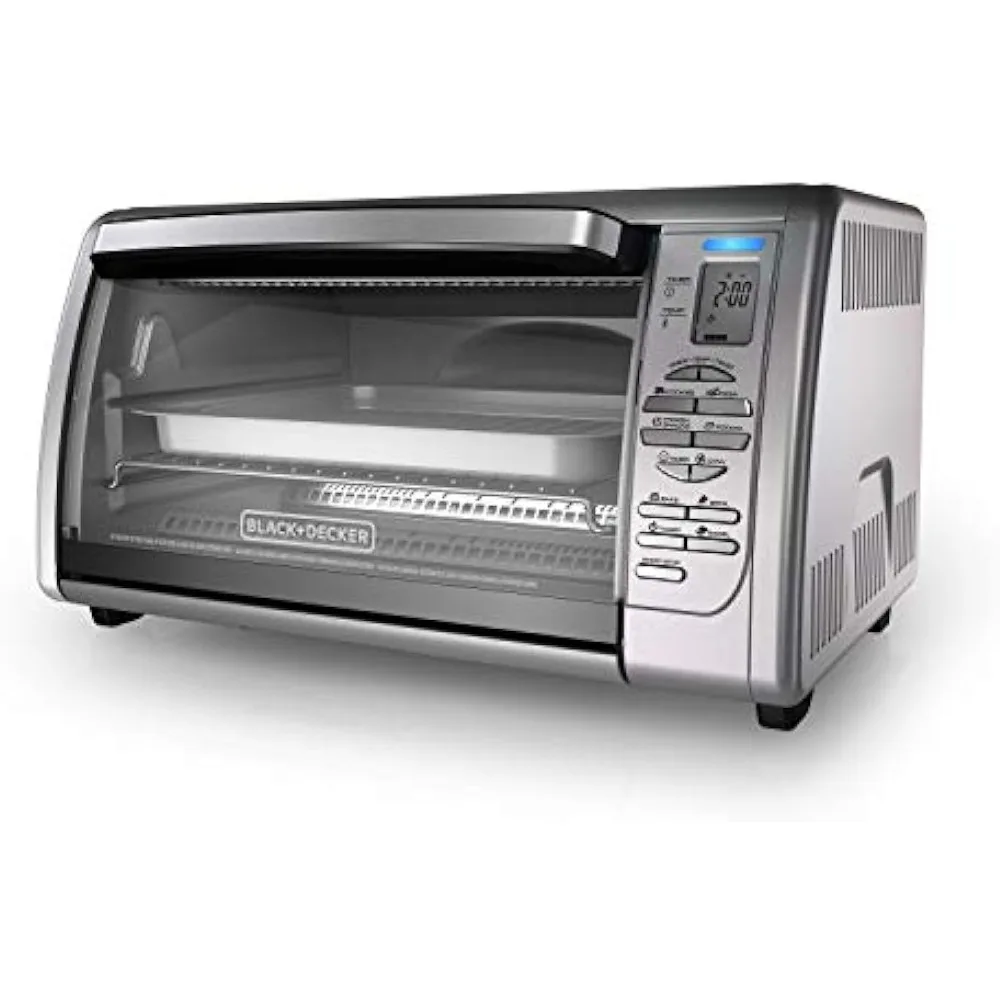 Black+Decker TOD1775G Crisp N Bake Air Fry Digital Toaster Oven, 9 Pizza  or 4 Slices of Bread, Gray, Electric Oven - AliExpress