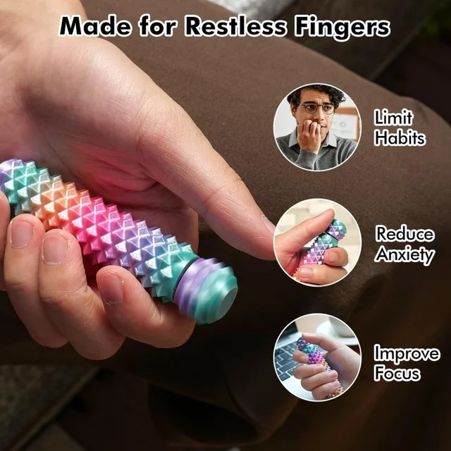 Pain Stim Fidget Toys Rotating Spiky Grippie for Anxiety Relief Sensory Toys for Autism ADHD Calming Classroom Desk Office 5