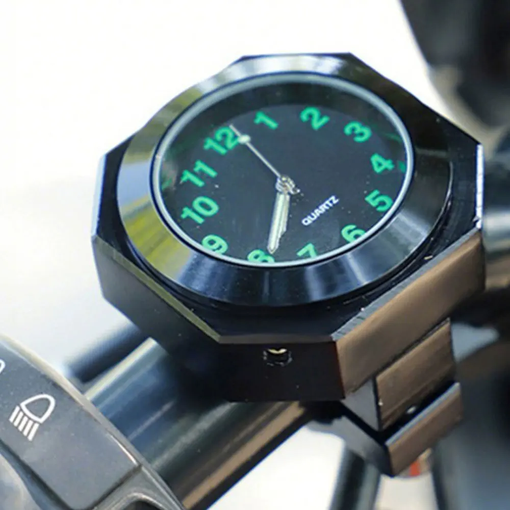 Premium Waterproof Luminous Quartz Handlebar Clock for Motorcycles and Bicycles