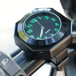 Premium Waterproof Luminous Quartz Handlebar Clock for Motorcycles and Bicycles (Black - MTCZSZ003)