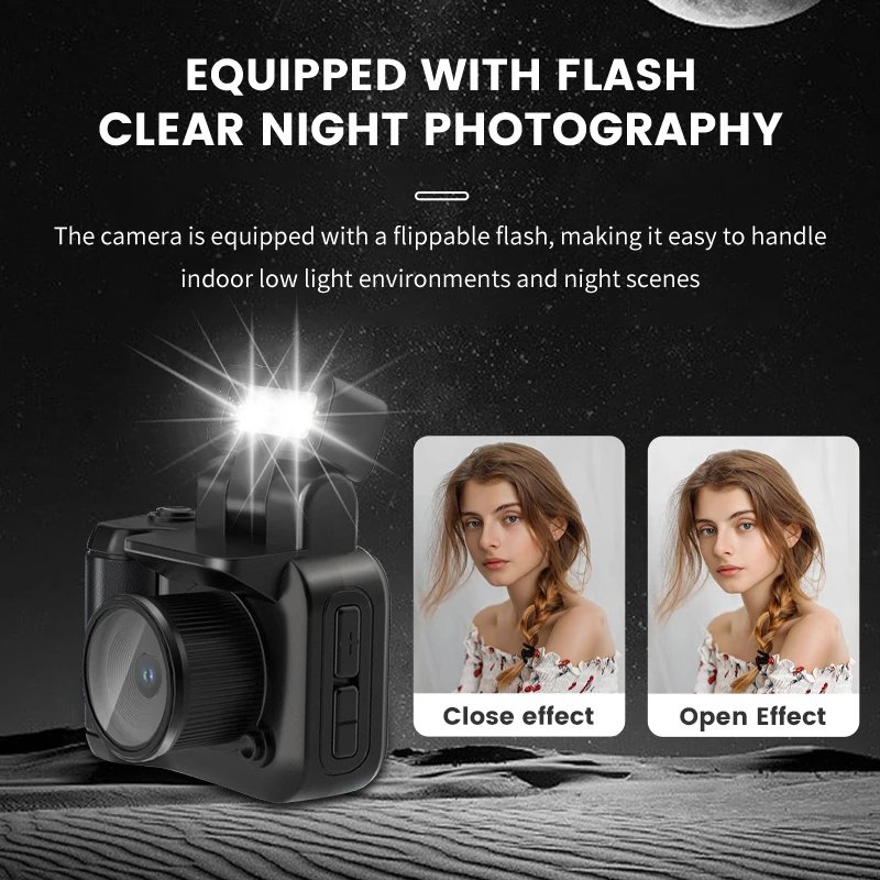 Mini Camera with Screen HD 1080p Retro Ultra Compact Camera with Flash Lamp and Battery Dock Digital Camera Small Camera