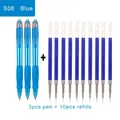 3 blue Pen-10refill