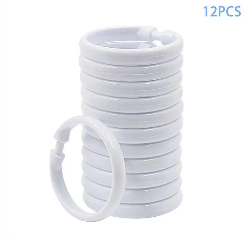 12 قطعة حلقات الستار المفتوحة حلقات الستار حلقات مستديرة مقاطع ستائر الدش للستائر وقضبان الستائر