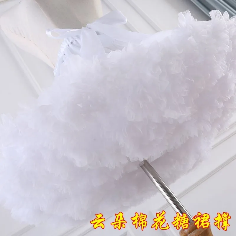 

Women Lolita Cosplay Petticoat A Line Puffy Tutu Skirt Layered Tulle Ballet Dance Pettiskirts Big Bowknot Underskirt