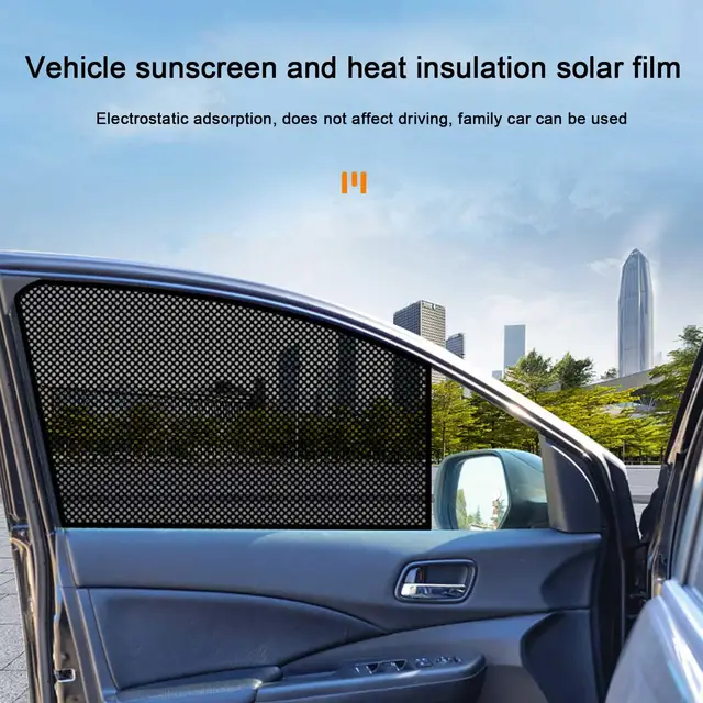 2PCS Auto Seite Fenster Sonne Shades Aufkleber Sonnenschutz Fenster  Sonnenschutz Abdeckung Schwarz PVC Sonnenschirm mit Kleine Löcher auto  sonnenschirm - AliExpress