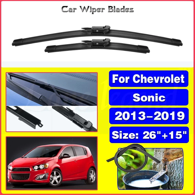 Автомобильный стеклоочиститель для Chevrolet Sonic 2013, 2014, 2015, 2016, 2017, 2018, 2019, щетки переднего стеклоочистителя для лобового стекла, переднего стекла, 26 дюймов + 15 дюймов