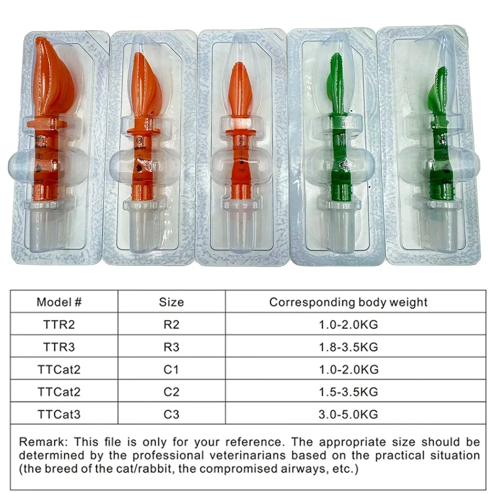 Disposable Endotracheal Tube Holder Disposable Infusion Needle Cat Urinary Catheter Disposable Artificial Insemination Tube Pet Nasogastric Feeding Tube Cat Dogs Rabbit Blind Intubation Tube Medical Soft V-Gel Supraglottic Airway ET Tube Device for Cats Veterinary Tools