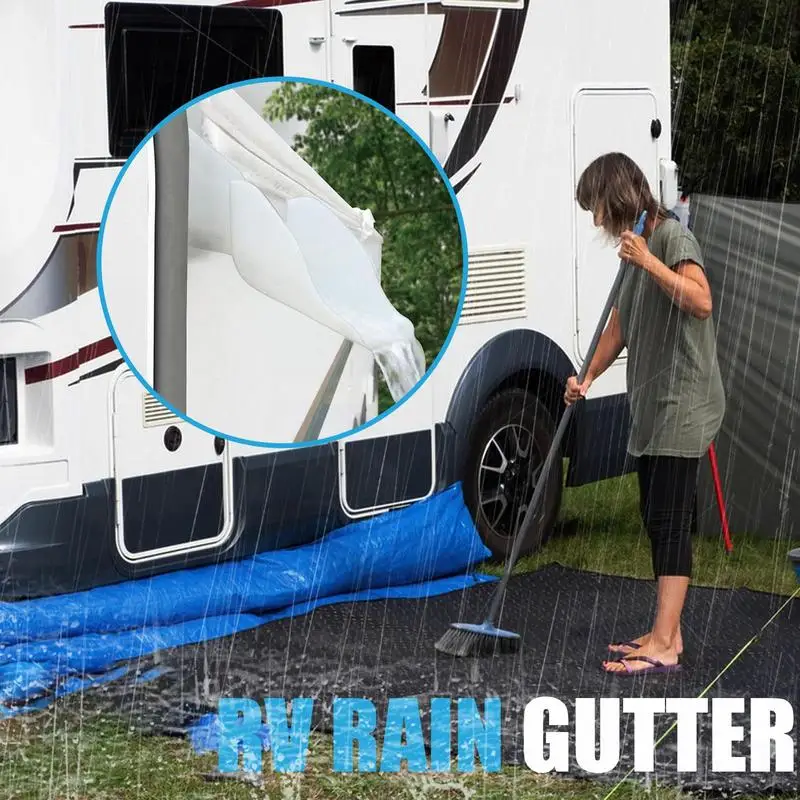 Anneome Beccucci Per Grondaie Per Camper Set 2 Pezzi (sinistro + Destro) Accessori Per Drenaggio Acqua Piovana Tetto Camper Bianco Installazione Facile Protezione Accumulo Acqua Piovana