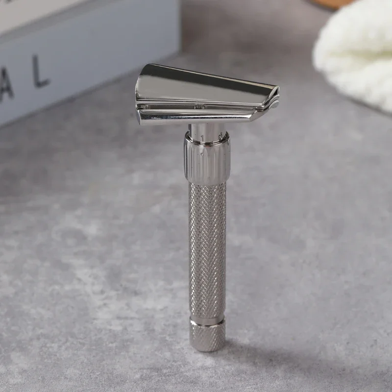 야치 토르크스 스테인리스 스틸 경사 조절 7중날 간격(0.6mm1.8mm) 남성용 안전 면도기 90mm 손잡이 길이 및 12mm 직경