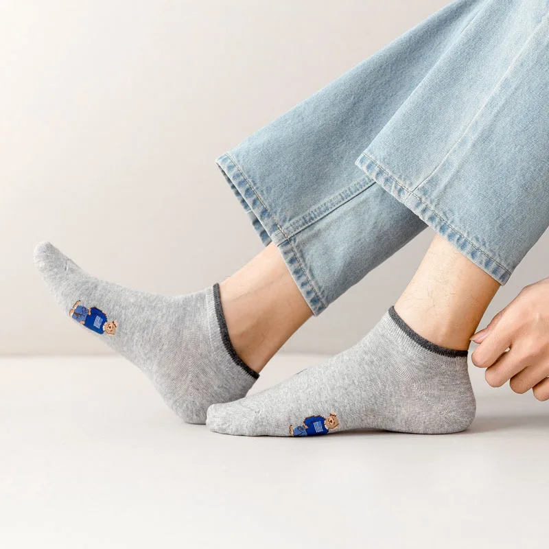 Socken Weiblichen Frühling Und Herbst Mid-rohr Stickerei Bär Schlauch Nette Casual Einfarbig Sport Pile Kawaii Socken Harajuku calcetines – Detail 36